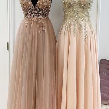Long Prom Dresses With Beaded Evening Gowns For..
