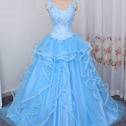 Gorgeous Blue Sweet 16 Dress 2019, Ball Gown Blue..