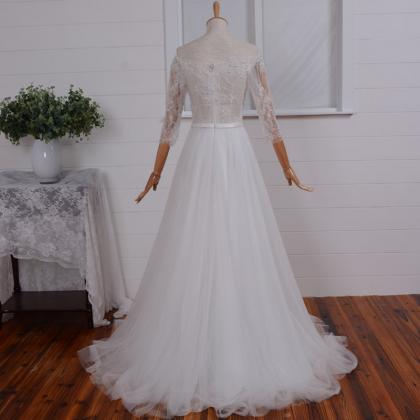 Ivory Wedding Dress Beautiful Lace Wedding Long..