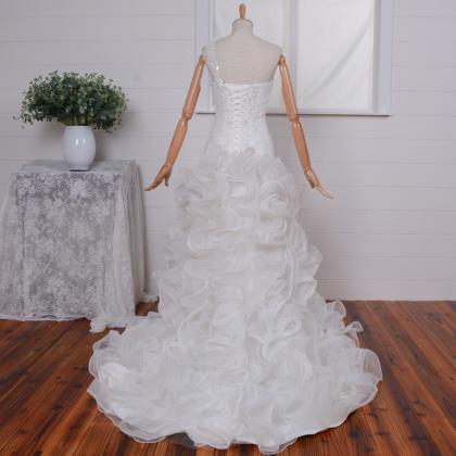 Beautiful One Shoulder Wedding Dresses Sweetheart..