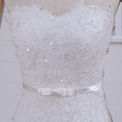 Strapless Applique A-line Tulle With Jacket Lace..