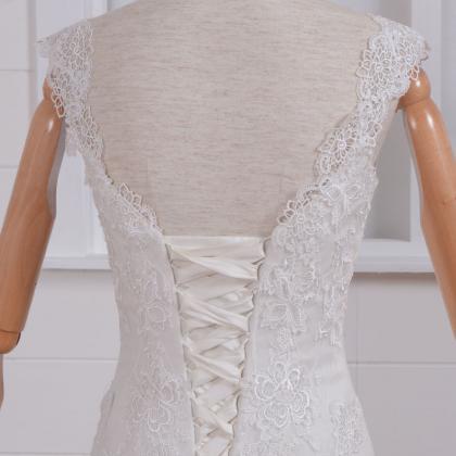 2015 Custom Make Lace Wedding Dress/v-neck Wedding..