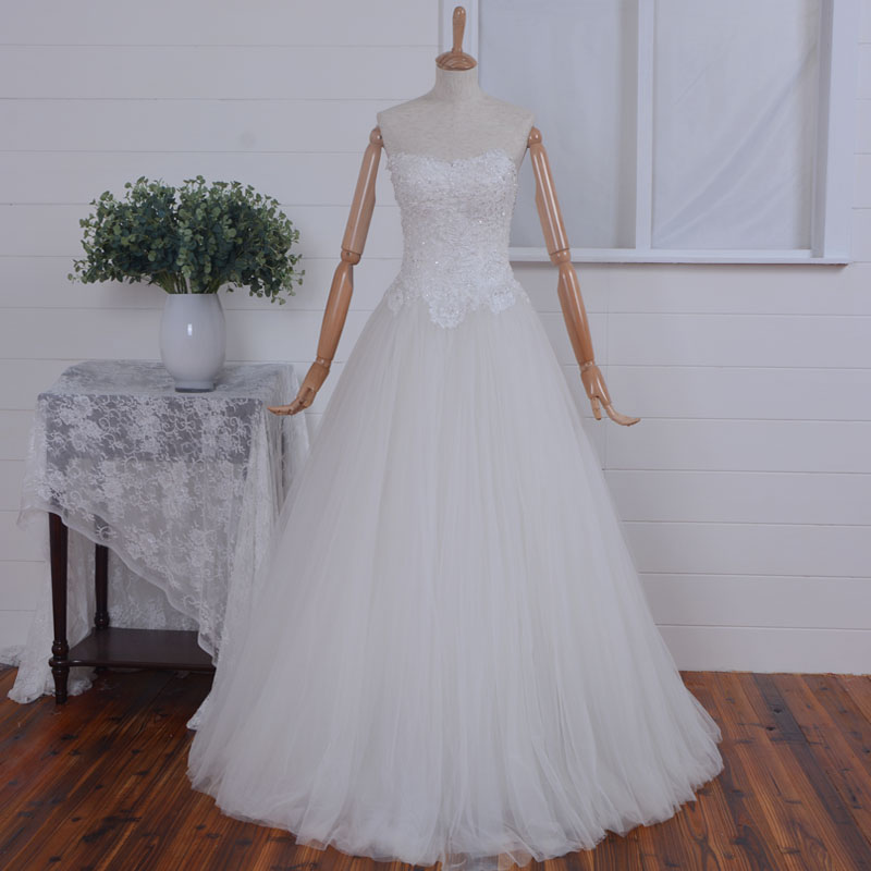 V-neck Applique Beading Tulle Wedding Dresses,handmade Wedding Gowns,white/ivory Wedding Dress,bridal Dress