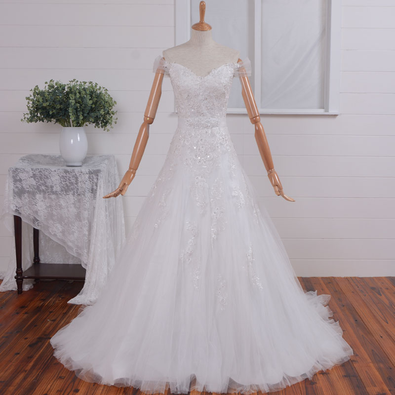 Unique Vintage Lace A-line Wedding Dress,Illusion Neckline Lace Wedding Dress Wedding Gown, Fairy Lace Bridal Dress Bridal Gown