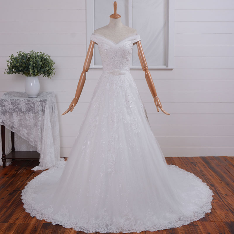 White Deep V Neckline Applique And Beaded Belt Wedding Dress, Sexy Tulle A-line Wedding Dresses,simple Deep Neckline White Wedding Gown