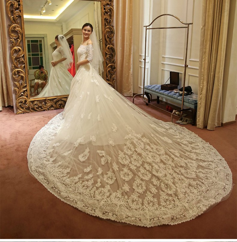 Vestido De Novia Low Price Luxury Wedding Beautiful Long Sleeve Vestido De Novia Low Price Luxury Wedding Beautiful Long Sleeve Tail Dresses Lac On Luulla