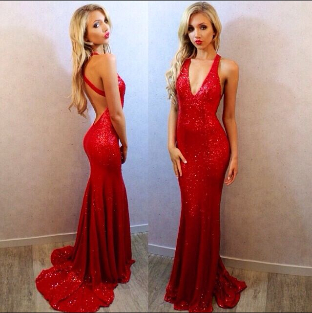 sexy red formal dress