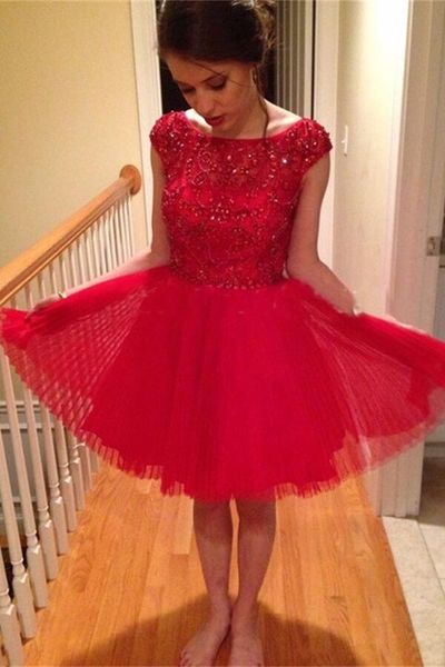 red sparkly cocktail dress