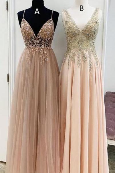 Long Prom Dresses With Beaded Evening Gowns For Women
