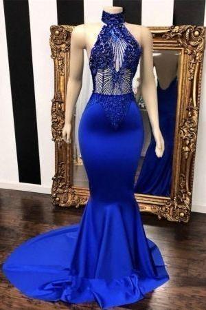 Stunning Royal Blue Mermaid Prom Dresses